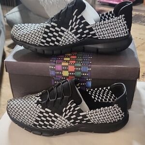 Men's Stylish Black and White Loafers.